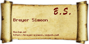 Breyer Simeon névjegykártya